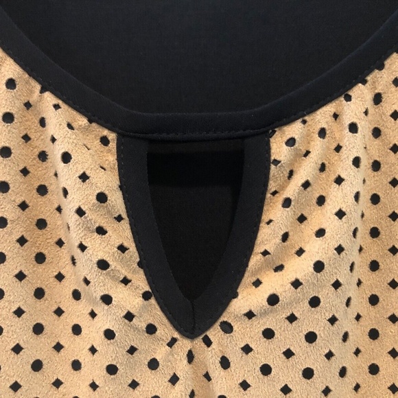 Women's cb Established 1962 Black/Tan Keyhole 3/4 Sleeve Top Size PL - Picture 5 of 7